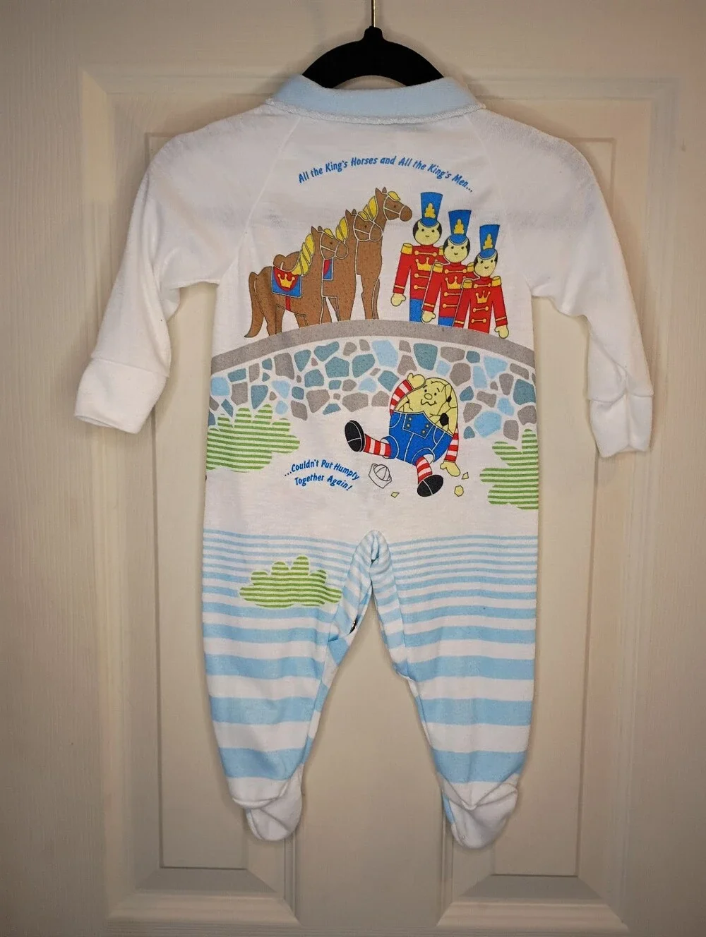 Vintage Humpty Dumpty Baby Footed One-Piece